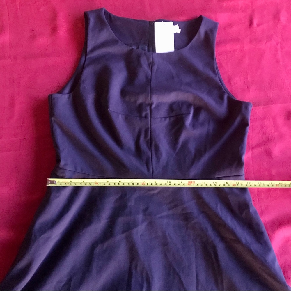 H&M Fit and Flare Navy Blue Lined Dress - Picture 9 of 13